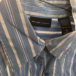New York & Company Women’s blue & white shirt